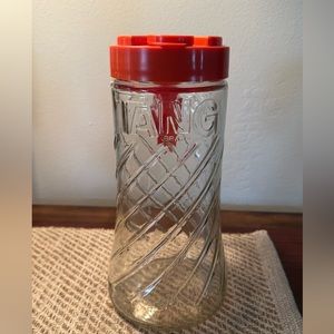 Vintage 1970’s Orange Flip Top Tang Glass Pitcher